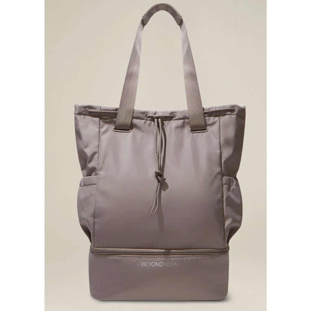 Beyond Yoga taupe convertible gym bag backpack